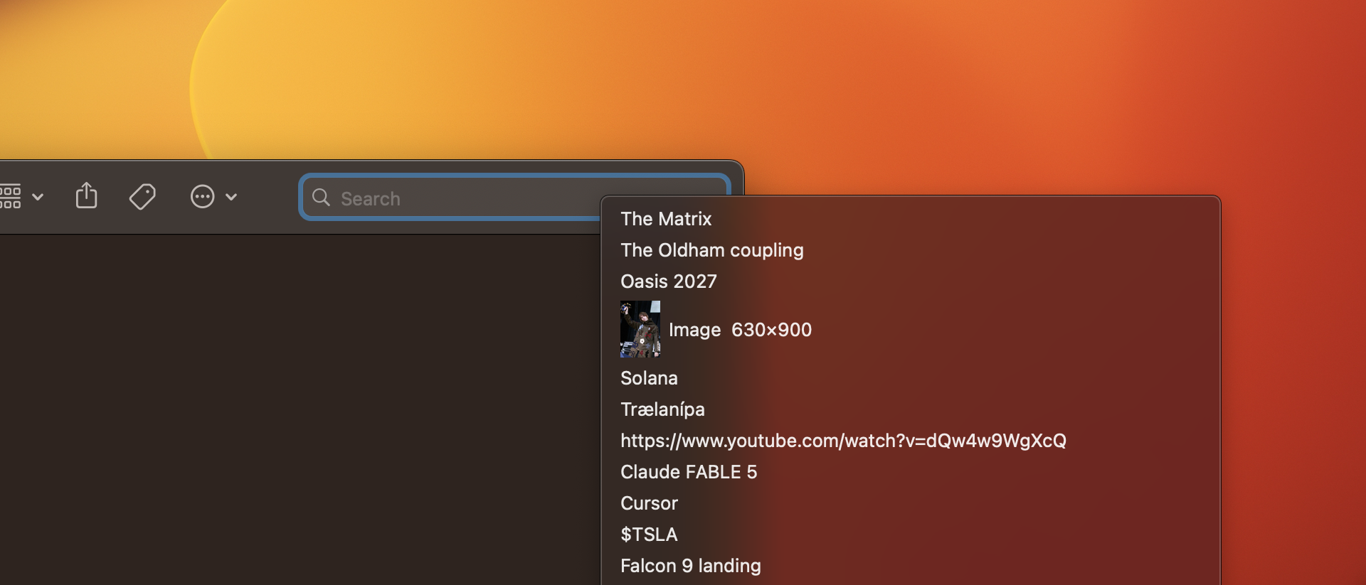 Clipboard Manager running on macOS