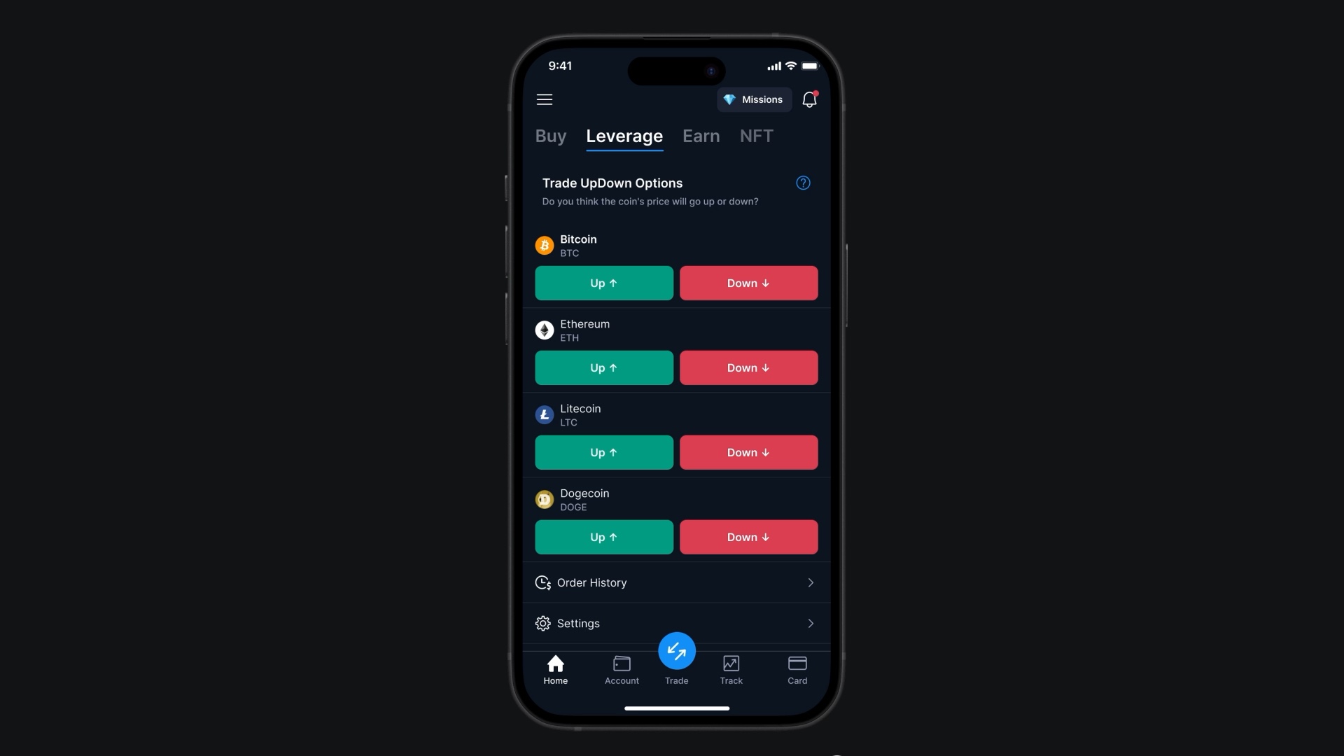UpDown Options on the Crypto.com App